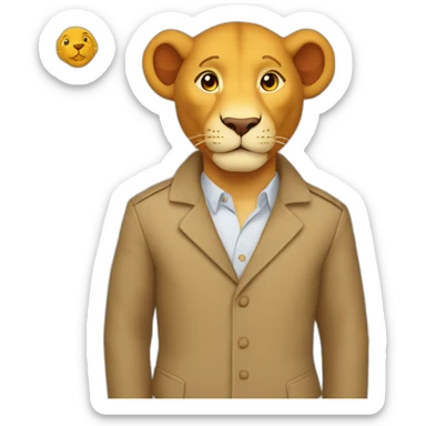 Un lion roux sur un caillou mais non c'est parce qu'en fait tu as un caillou sticker