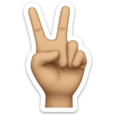 A hand doing the piece sign with the thumb up too sticker