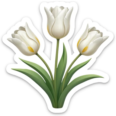 White tulips sticker