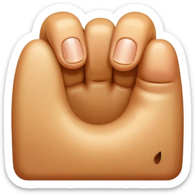The thumb (from the 👍 emoji) goes into a hole on top of it sticker