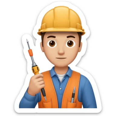 a handyman holding a screwdriver sticker