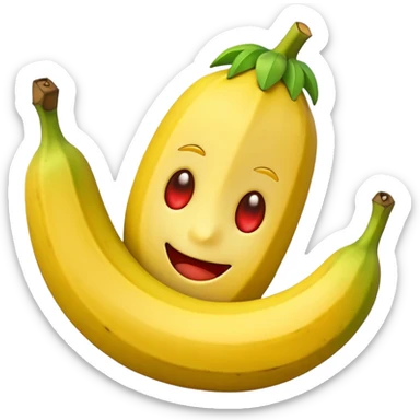 Crear un emoticón que tenga que ver con una variedad de Cambures , y que la paleta de colores sea la siguiente: Rojo Carmín, Amarillo, Amarillo Crema y Verde Pasto sticker