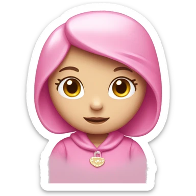 pink hello kitty shy  sticker