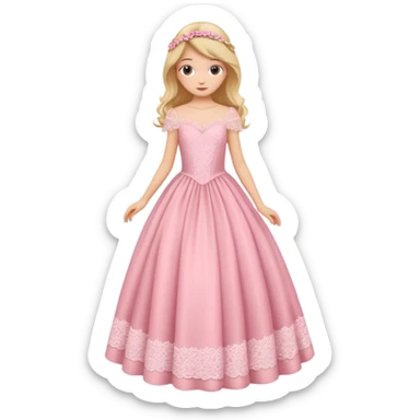 Gown in pink for kids only dress sticker
