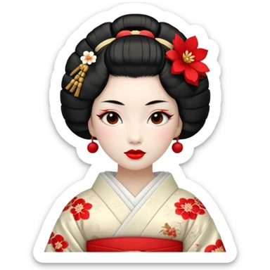 white geisha sticker
