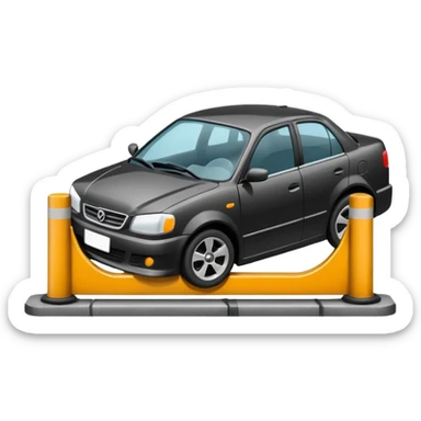 car crashed to a trafic barrier sticker