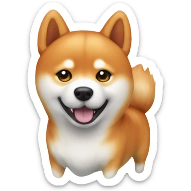 A fluffy shiba inu orange sticker