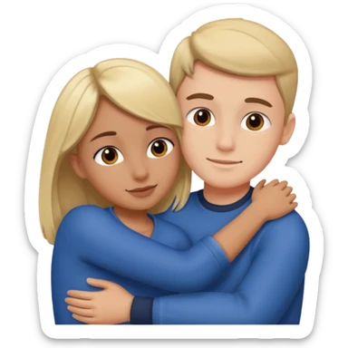 Girl hug a boy friend european bold sticker