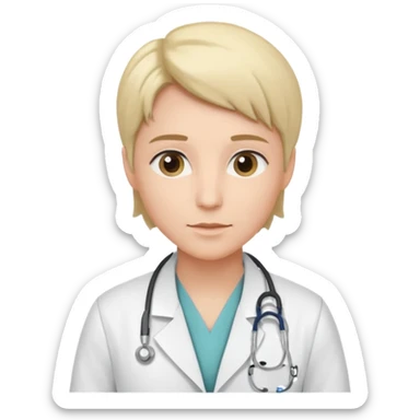 androgynous physician without stethoscope sticker