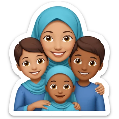 A Malay mum, around 35 years old, with two children aged about 12. sticker