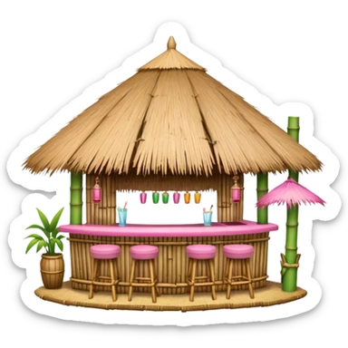 pink detailed tiki bar sticker