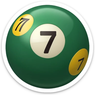 green billiard ball 7 number  sticker
