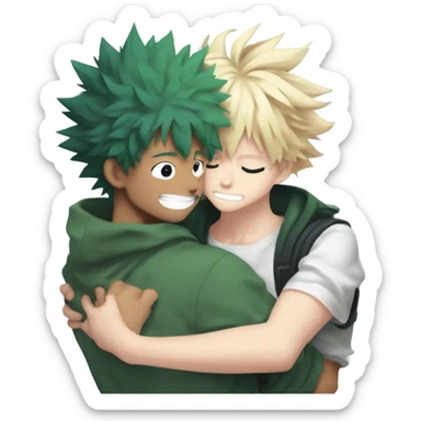 bakugo katsuki hugging izuku midoriya sticker
