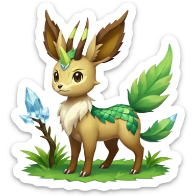 Sawsbuck-Leafeon-Amaura-Virizion-fusion (full body) sticker
