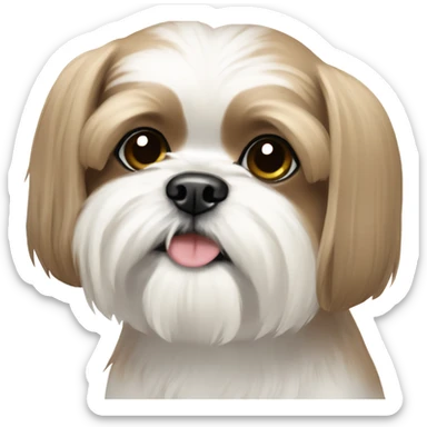 light brown and white shih tzu  sticker