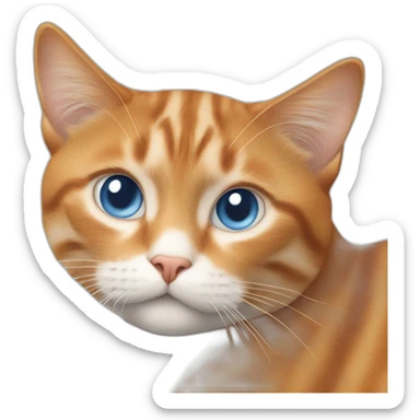 Femme rousse avec chat un blanc aux yeux bleu sticker