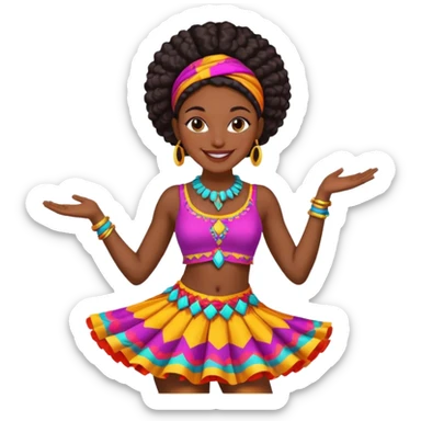black woman festival dancer sticker