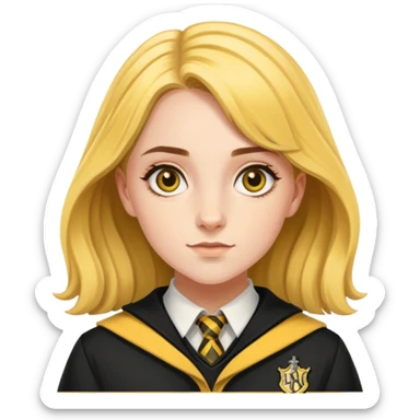 Charlotte Skeoch is hannah abbott in harry potter, wear hogwarts Hufflepuff uniform sticker