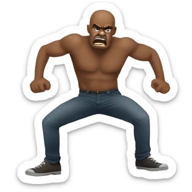 angry man stomping feet sticker