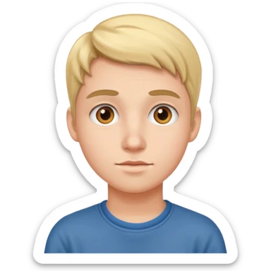 college student with curious face sticker