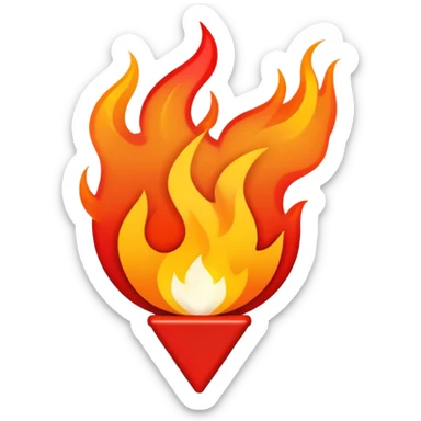 A map location pin marker on fire with flames coming out the top sticker