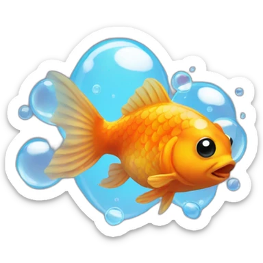goldfish with bubbles sticker