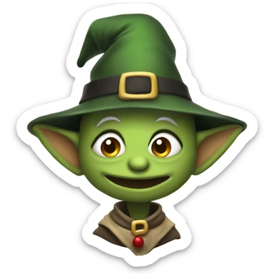 Yuletide goblin wearing a festive pilgrim hat sticker
