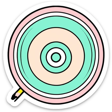 A colorful bullseye target with spring pastel colors sticker