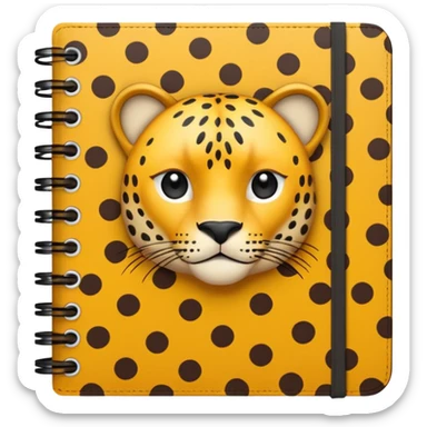 leopard patterned notebook sticker