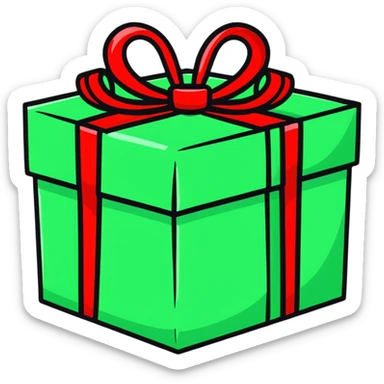 red gift box sticker