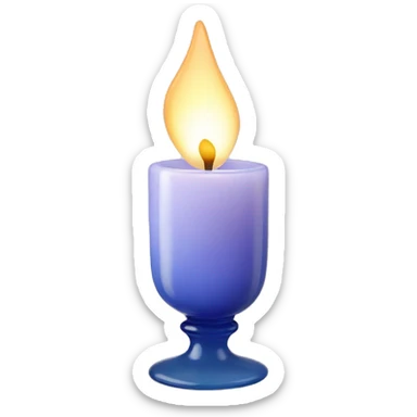 Candle in a powder-colored glass sticker
