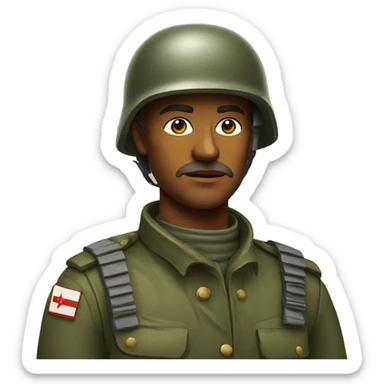 realistic ussr soldier serious with military takes sticker