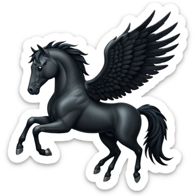 A black flying horse sticker