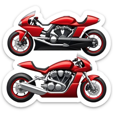 An icon showcasing a sleek motorcycle and a powerful car side by side, with bold, dynamic lines emphasizing speed and performance. highlighting their sleek design, custom tuning, and the excitement of the open road. Perfect for showcasing adventure and freedom on wheels. transparent background sticker