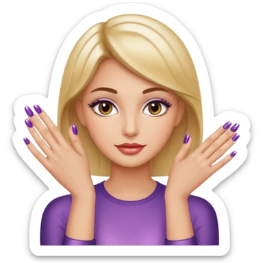 Manicure shimmer nail woman sticker
