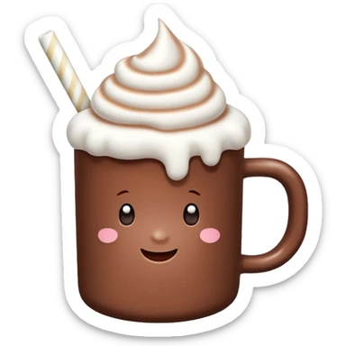 hot chocolate with marshmallow sticker