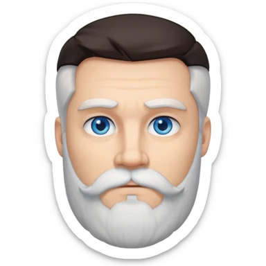 strong white bearded man dark hair sticker
