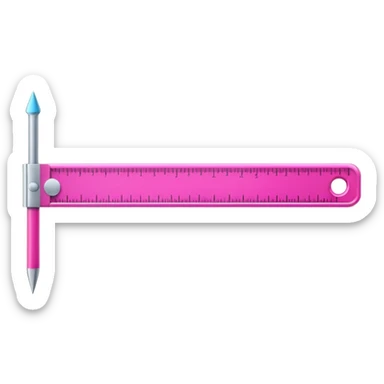 mac os icon, ruler, measures, vivid pink sticker