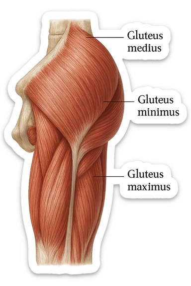 glutei gruppo muscolare sticker