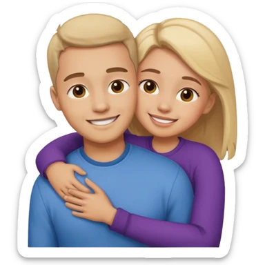 Texte ´Gros câlin’, en dessous un homme serre sa sœur dans ses bras sticker