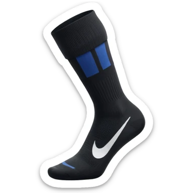 black football sock with white Nike tick, compression sock style sticker