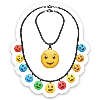 multicolored necklace, 3d emogis sticker