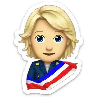Marine Lepen avec un drapeau algérien sticker