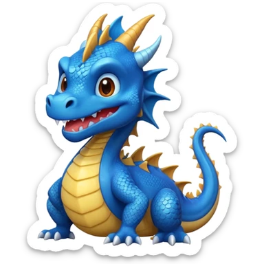 sevimli mavi ejderha sticker