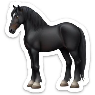 Black draught horse sticker