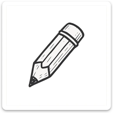 hand drawn outlined icon of a pencil, no fill sticker