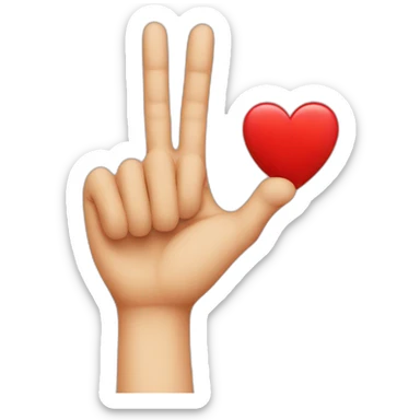 Mix middle finger emoji with red heart emoji sticker