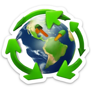 an earth contaminated with the reciclyng arrows sticker
