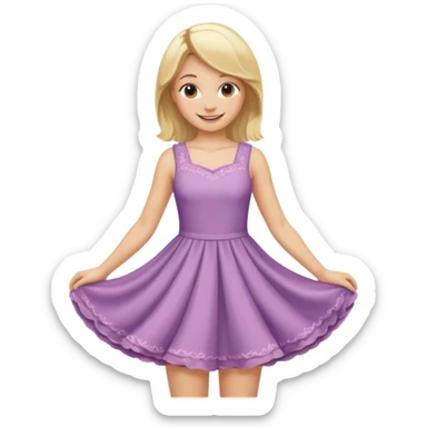 Girl curtsying with dress sticker