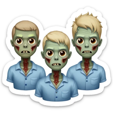 Garoto zombie com o cabelo até o pescoço  sticker